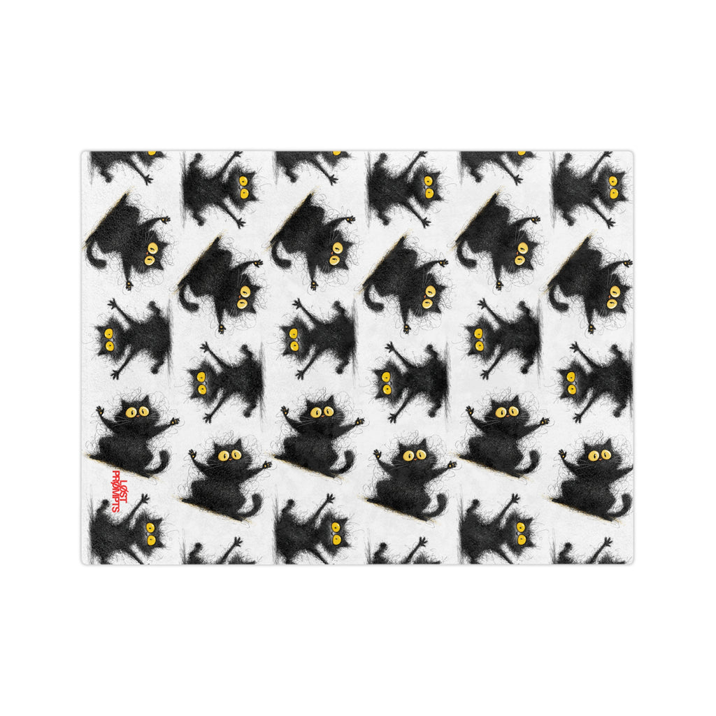 Cozy Cat Print Blanket for Cat Lovers, Soft Microfiber Throw, Ideal for Halloween Decor, Gift for Pet Owners, Snuggly Comforter