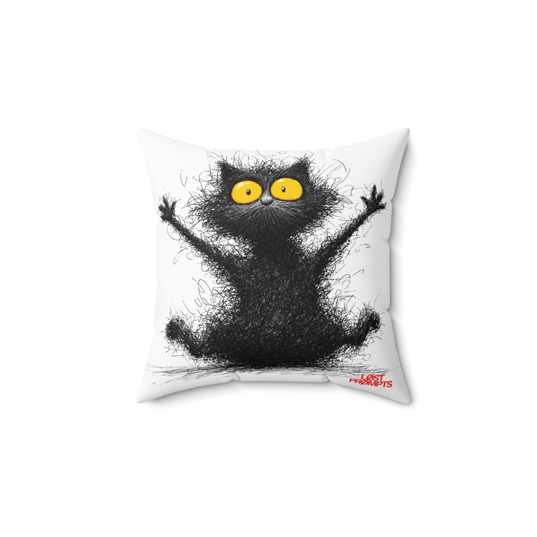 Whimsical Cat Pillow, Cozy Decorative Cushion for Cat Lovers, Unique Home Decor, Fun Gift for Pet Owners, Halloween Decor