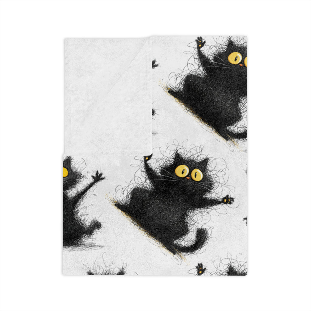Cozy Cat Print Blanket for Cat Lovers, Soft Microfiber Throw, Ideal for Halloween Decor, Gift for Pet Owners, Snuggly Comforter