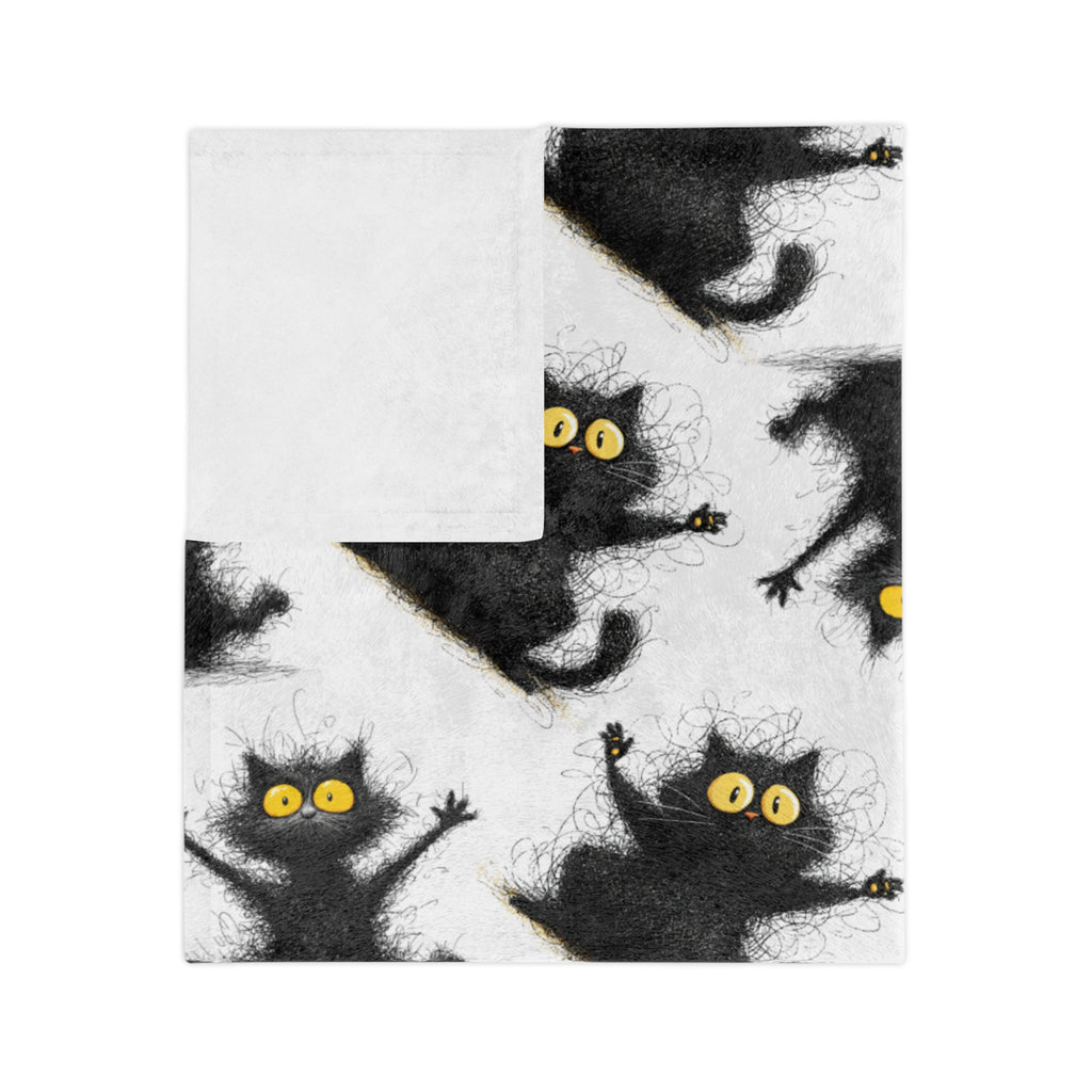 Cozy Cat Print Blanket for Cat Lovers, Soft Microfiber Throw, Ideal for Halloween Decor, Gift for Pet Owners, Snuggly Comforter