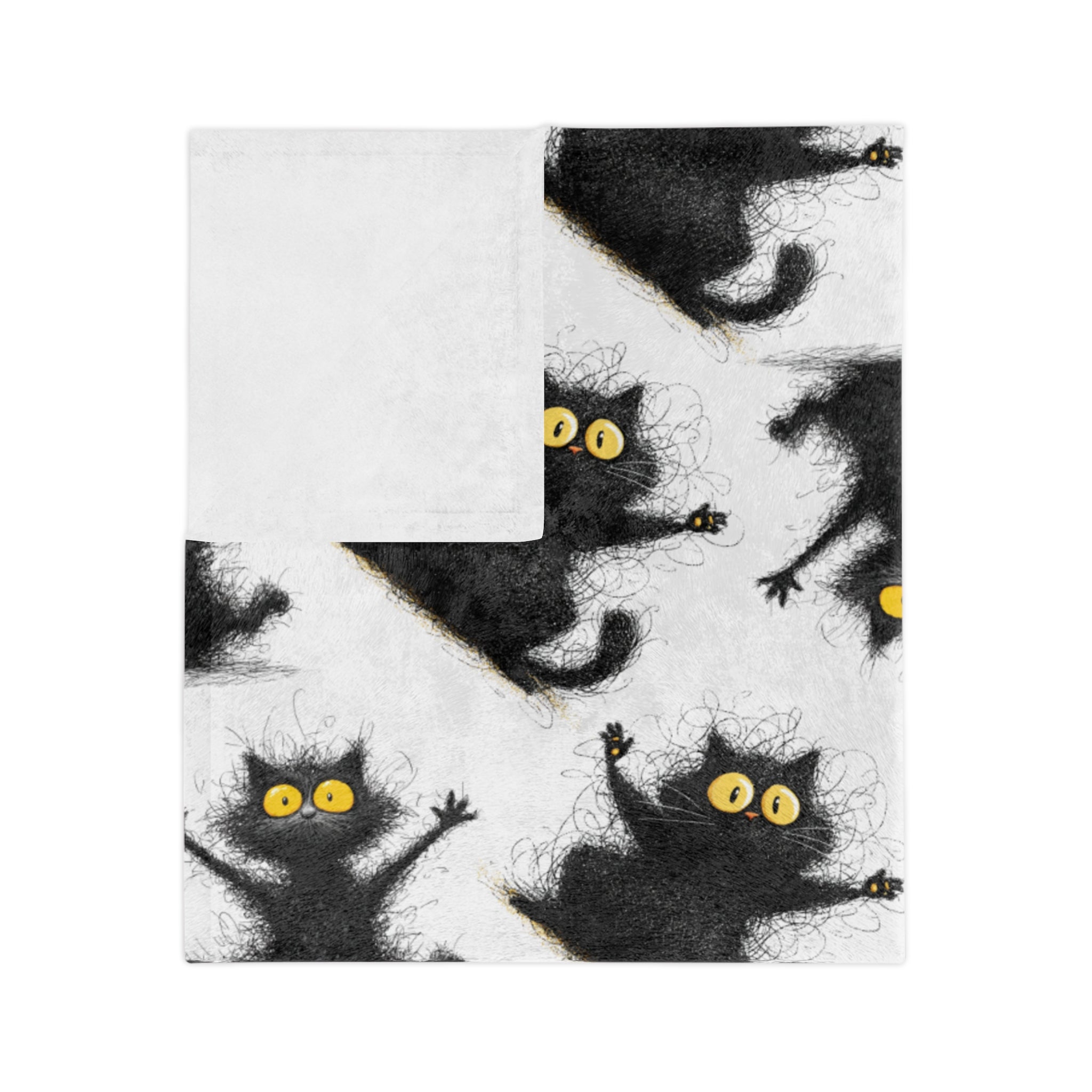 Cozy Cat Print Blanket for Cat Lovers, Soft Microfiber Throw, Ideal for Halloween Decor, Gift for Pet Owners, Snuggly Comforter