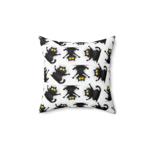 Szellemes macskás párna, kényelmes dekoratív párna macskabarátoknak, egyedi lakberendezés, vicces ajándék háziállat-tulajdonosoknak, halloweeni dekoráció