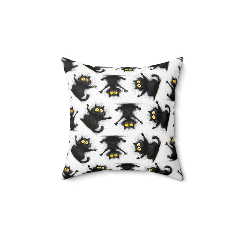 Szellemes macskás párna, kényelmes dekoratív párna macskabarátoknak, egyedi lakberendezés, vicces ajándék háziállat-tulajdonosoknak, halloweeni dekoráció