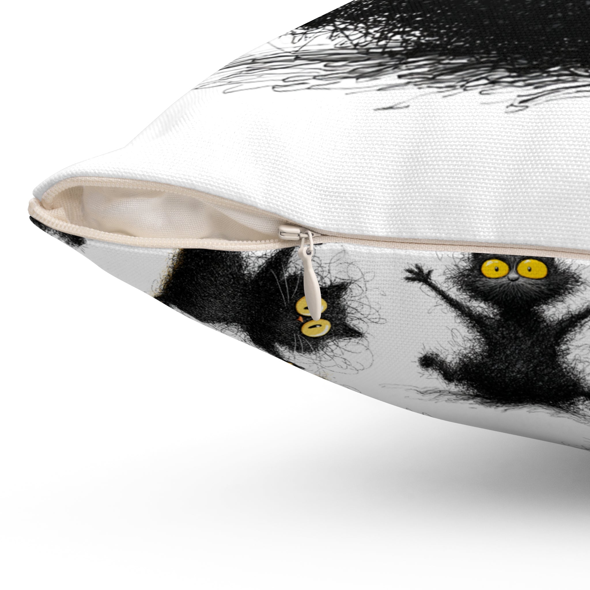 Whimsical Cat Pillow, Cozy Decorative Cushion for Cat Lovers, Unique Home Decor, Fun Gift for Pet Owners, Halloween Decor
