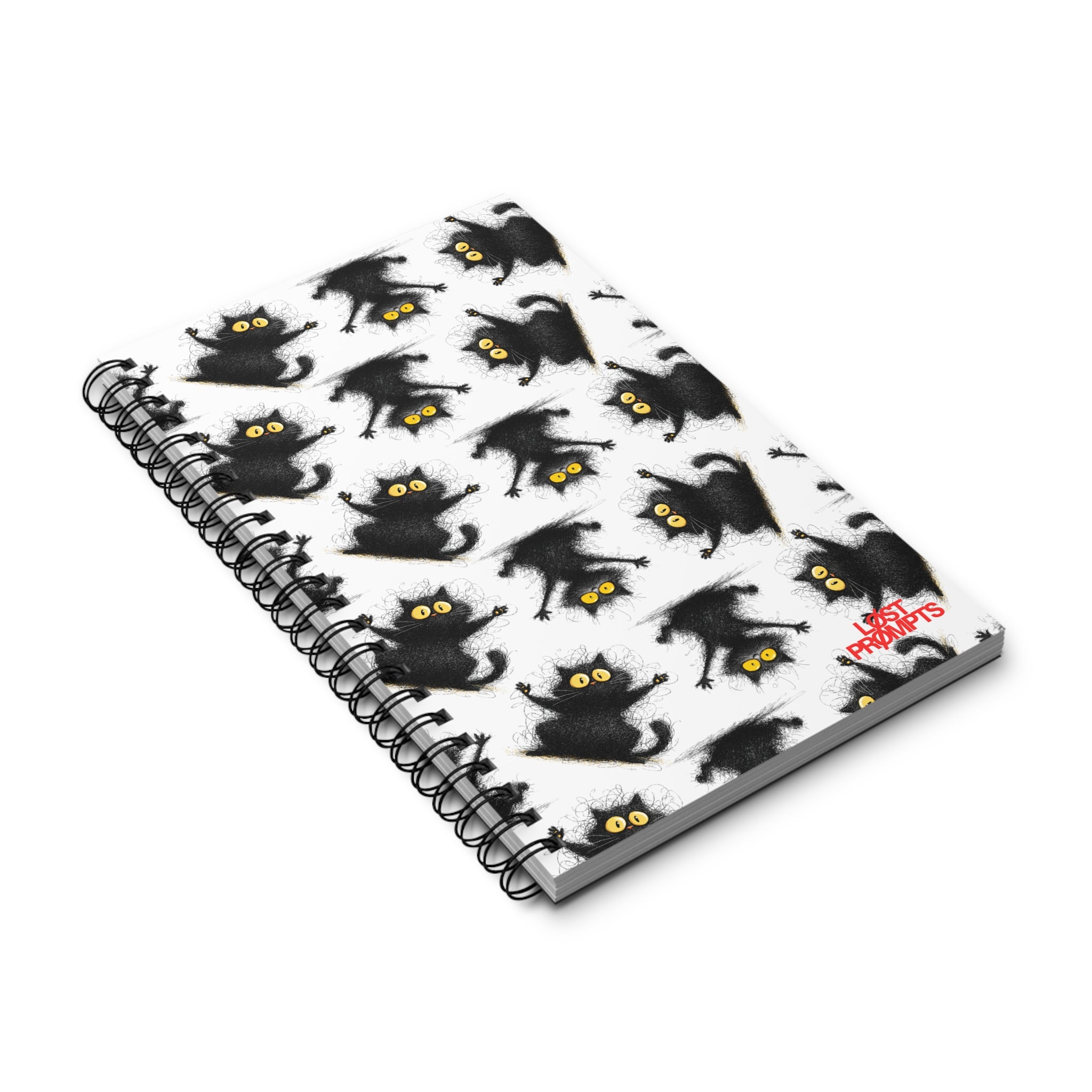 Whimsical Cat Spiral Journal - Cute Cat Lover Gift, Daily Planner, Creative Writing, Halloween Journal, Note-taking Sketchbook