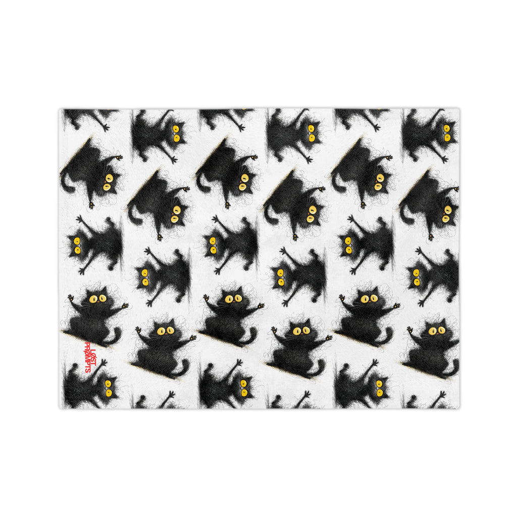 Cozy Cat Print Blanket for Cat Lovers, Soft Microfiber Throw, Ideal for Halloween Decor, Gift for Pet Owners, Snuggly Comforter