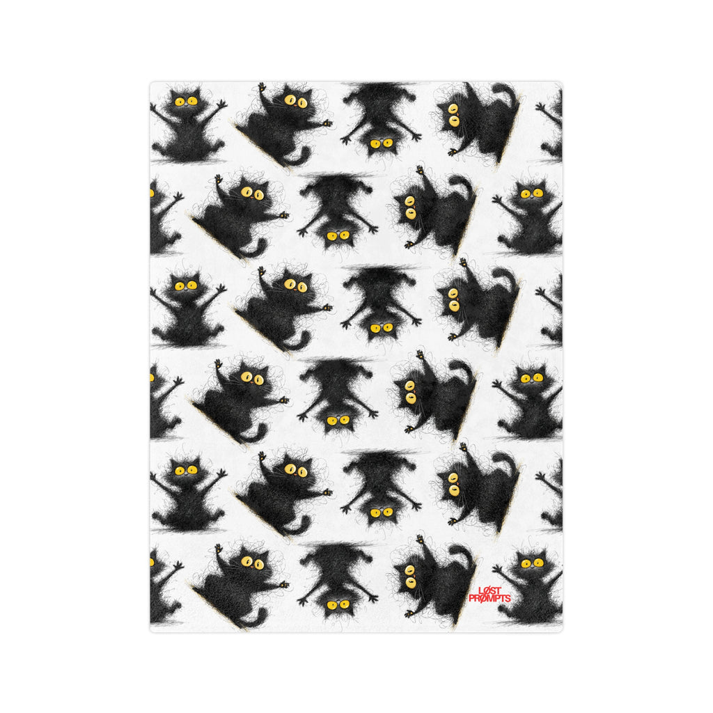 Cozy Cat Print Blanket for Cat Lovers, Soft Microfiber Throw, Ideal for Halloween Decor, Gift for Pet Owners, Snuggly Comforter