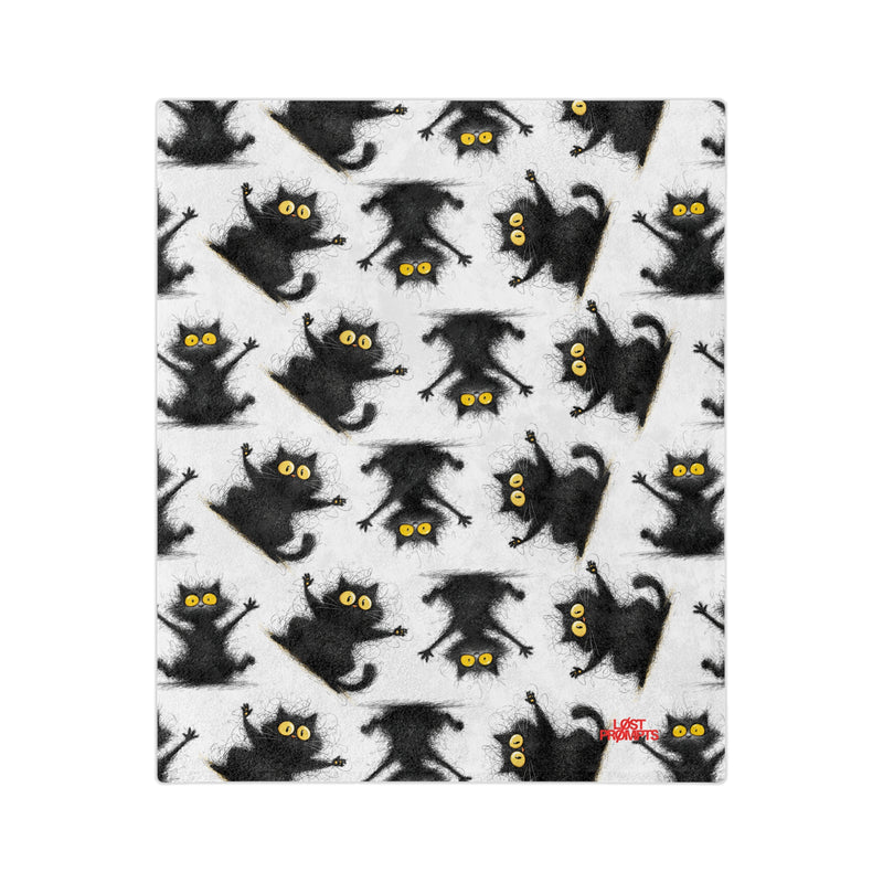 Cozy Cat Print Blanket for Cat Lovers, Soft Microfiber Throw, Ideal for Halloween Decor, Gift for Pet Owners, Snuggly Comforter